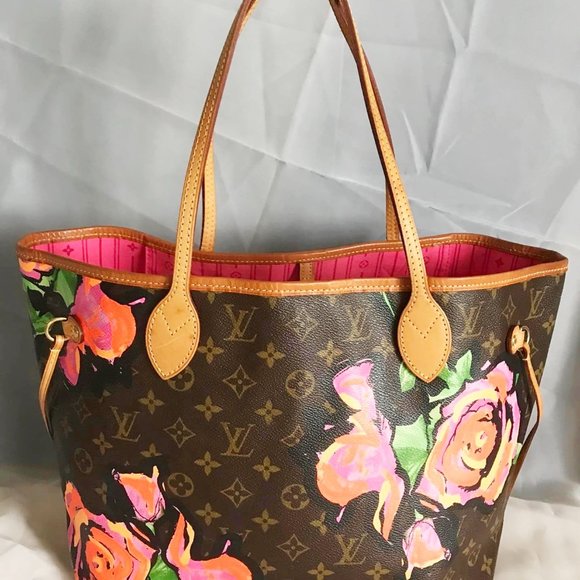 100% AUTHENTIC LTD EDITION LOUIS VUITTON MONOGRAM NEVERFULL ROSES MM - Picture 3 of 16